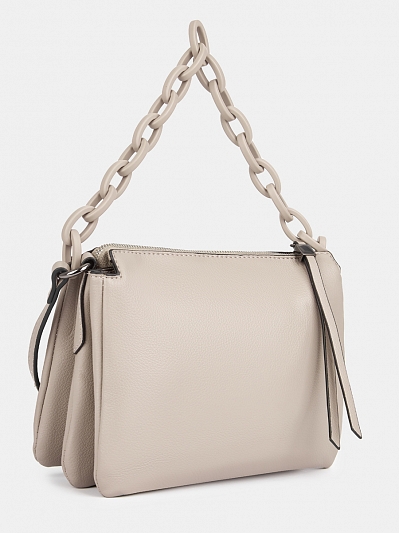 R21106/33 Сумка женская, искуственная ко жа,50x240x190,сер-бежевая