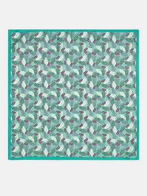 170312P-17493-14_Н Платок женский,100%полиэстер ,55*55, зеленый
