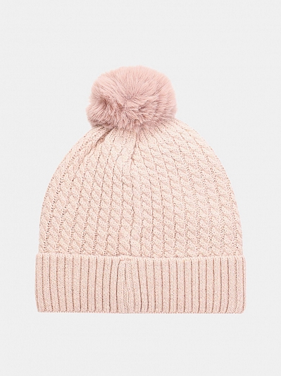 WLT-220-12-AYP-24_Н Шапка женская 65%шерсть,35% акрил,б/разм,пудровая