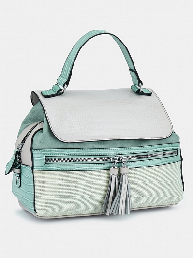 12028/52 Сумка жен.,иск.кожа 33*26*120 BAGGINI мятная