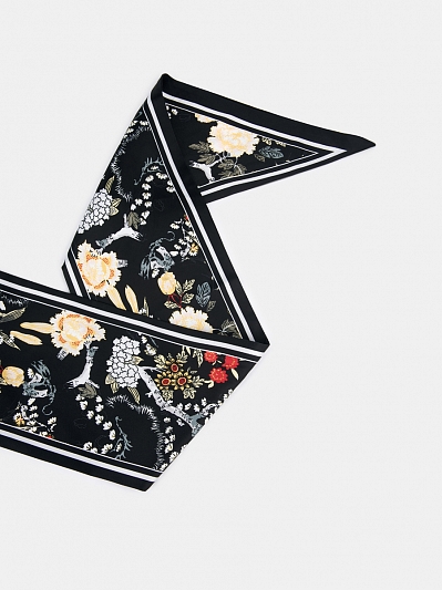 170313P-24174-01 Шарф женский Ralf Ringer 100%полиэстер,14х145, черный