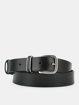 АУГР098800 Ремень женский Ralf Ringer,нат ур.кожа,115х2,8,черный