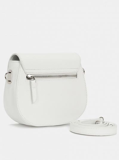 Сумка женская из натуральной кожи, белая, 19х13х6