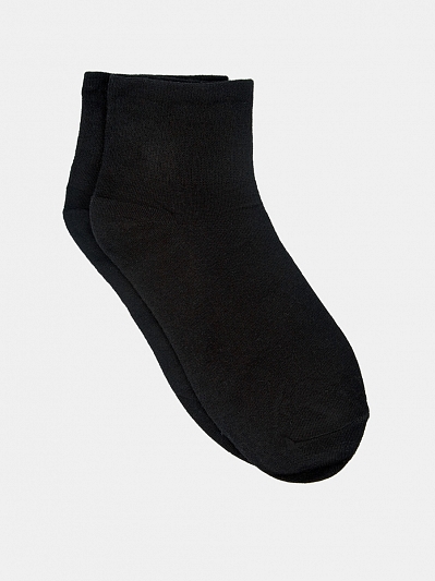 АУОН065600 Женские хлопк.носки спорт,усил енная резинка10см р.35-37черн