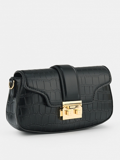 Сумка женская кросс боди, черная, 24*5*13