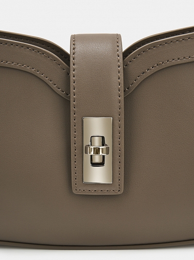 Сумка женская из натуральной кожи, коричневая, 27х8х14