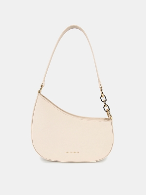 Сумка женская из натуральной кожи, бежевая, 6,5*20*25