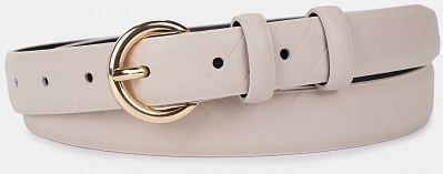 VOLOGDA03-P-02 Ремень женский натур.кожа 1300x25x2,бежевый