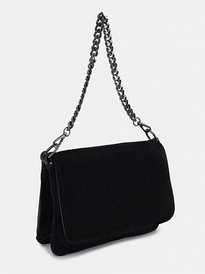 RR-91-358-11-4 Сумка женская,натур.велюр 60%, экокожа 40%,270x90x200,черная