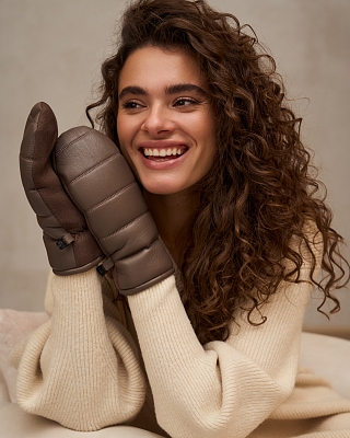 RMF6-10 Рукавицы женские RALF RINGER искусственная кожа,р.7темн.беж