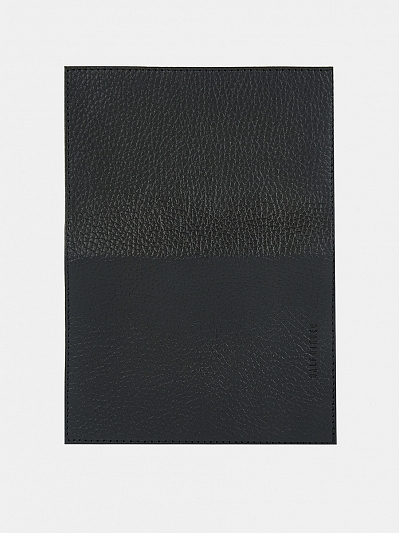 АУГЮ007500 Обложка для паспорта мужская натур.кожа,95*137*2,черная