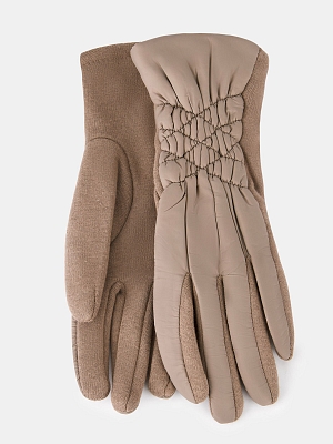 143322P-15960-12_Н Перчатки женск.Ralf Ringer,68% полиэст,27%хлоп,5%эластб/р.беж