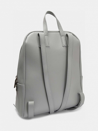 Рюкзак женский из натуральной кожи, серый, 25x32x10