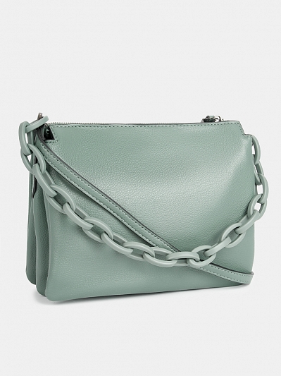 Сумка женская, зеленая,5x24x19