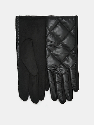 RJF10-1 Перчатки женские RALF RINGER 100%полиэстер,искус,замша,черн