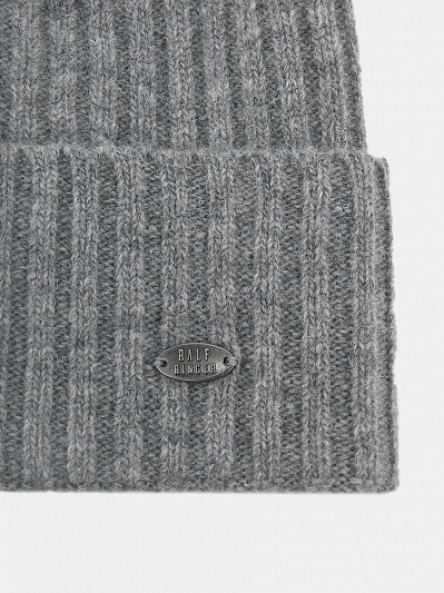 Шапка женская с шерстью мериноса, серая