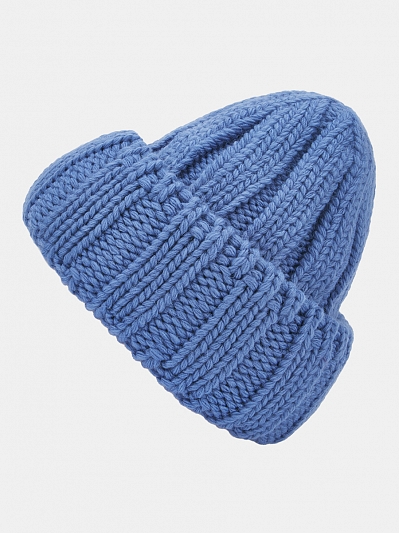  Шапка женская с шерстью, синяя