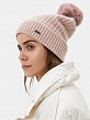 WLT-220-12-AYP-24_Н Шапка женская 65%шерсть,35% акрил,б/разм,пудровая