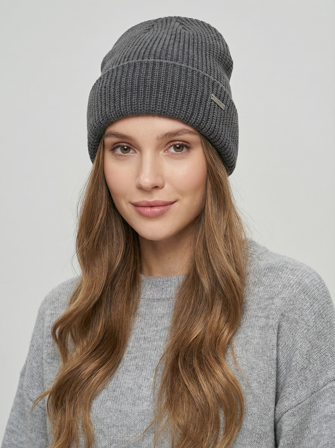 110323P-18839-91_Н Шапка женская,100% акрил ,темно-серая