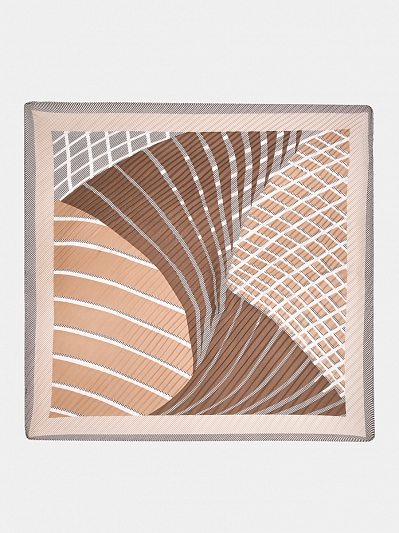 LSZ34-082-03 Платок женский,50%шелк,50%вис коза,70х70см,бежевый