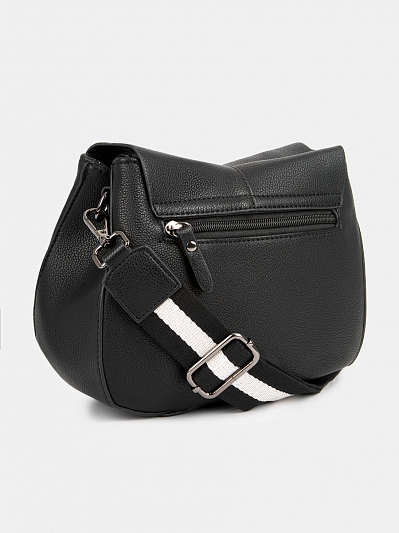 Сумка седло женская, черная, 8x24x19