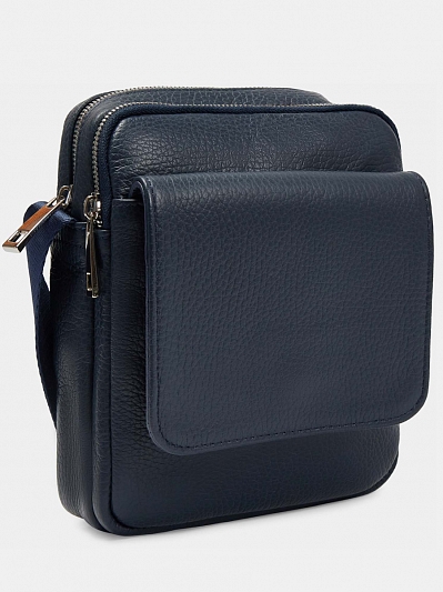 АУГС277500 Сумка мужская нат.кожа суприм 150*180*70  синяя