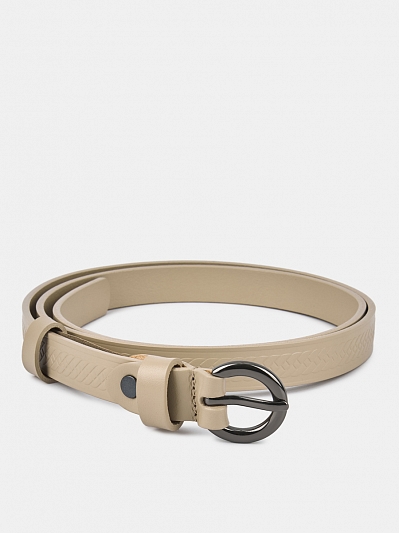 150313P-13835-12 Ремень женский Ralf Ringer,нат ур.кожа,115х1,8см,бежевый