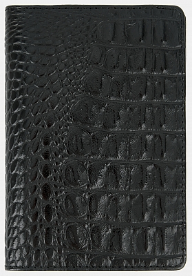 АУГЮ007800 Обложка для паспорта мужская натур.кожа,95*137*5,черная