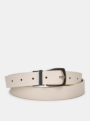 150313P-22266-12/33 Ремень женский Ralf Ringer ,натур.кожа,115х2,4,бел/беж