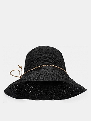 HatL0406-P-01_Н Шляпа женская 100% рафия р.57 черный