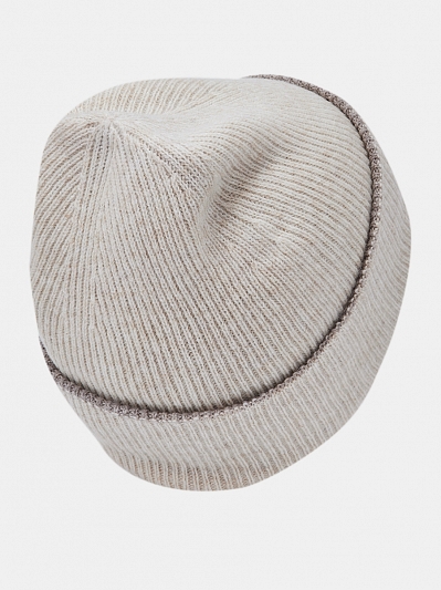  Шапка женская с шерстью, бежевая