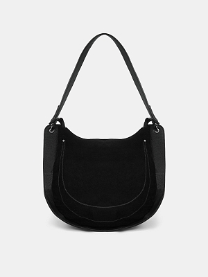 45041-1/10 Сумка женская,BAGGINI,иск.кожа +замша,31*28*10,черная