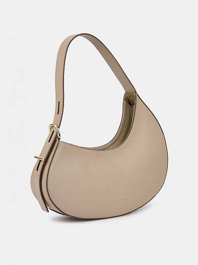 Сумка женская из натуральной кожи, бежевая, 33х6х25