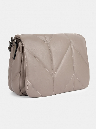 Сумка женская, серо-бежевая, 6x25x20