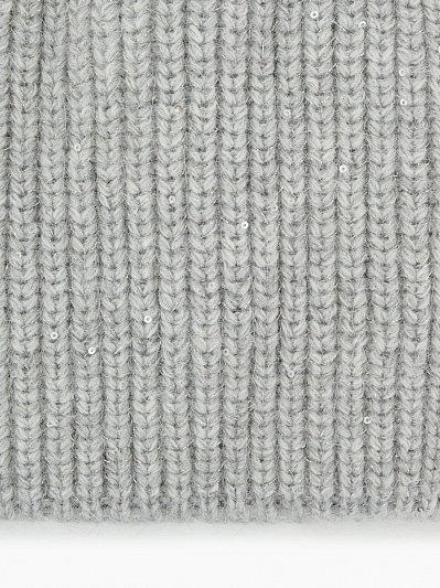 Шапка женская с ангорой, серая