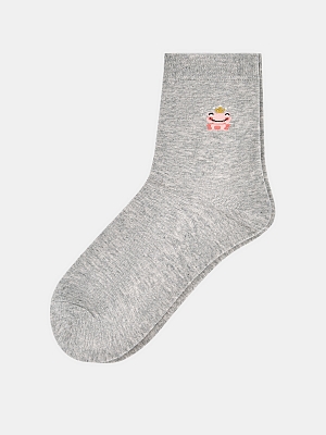 АУОН071200 Носки женские 10см,хлопк.рисун ок&quot;Лягушка&quot;,р.36-41,серые