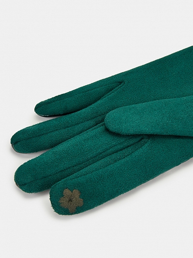 142322P-13803-14_Н Перчатки женск.Ralf Ringer, 100%полиэстер,б/р.зеленые