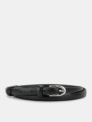 АУГР096100 Ремень женский,Ralf Ringer,нат ур.кожа,115x1,3,черный