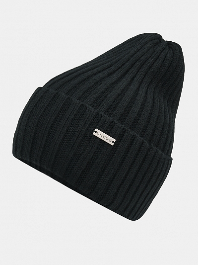 Шапка женская с шерстью,черная