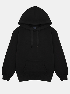 WRRHST01-ЧЕРНЫЙ_Н Женская толстовка худи,89%хлоп ок,11%полиэстер,черная