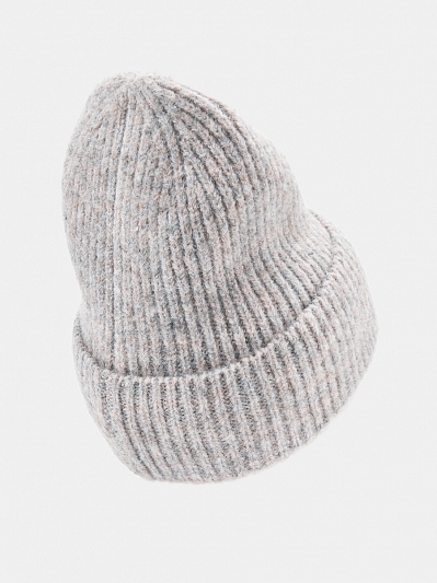 Шапка женская с шерстью, бежевая