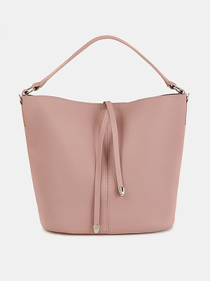 Сумка женская хобо, розовая, 35х26,5х12,5