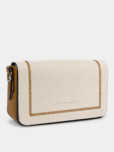 Сумка кросс-боди женская, коричнево-молочная, 27*8*16