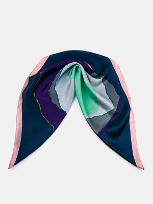 170313P-23950-04/15 Палантин женский Ralf Ringer 100%полиэстер,70х70,син/бирюз