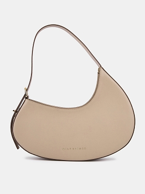 Сумка женская из натуральной кожи, бежевая, 33х6х25