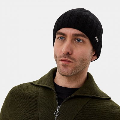 WMT-220-51-PAP-01_Н Шапка мужская 100% акрил ,без/размерн,черная