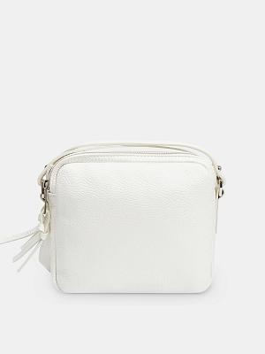 Сумка женская из натуральной кожи, белая, 21*18*7