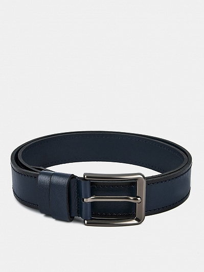 АУГР091400 Ремень мужской натур.кожа, 120-130см,синий