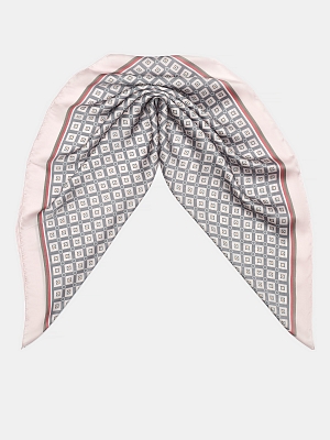 170312P-17466-08/06_Н Платок женский,100%полиэстер ,70*70, серый/розовый