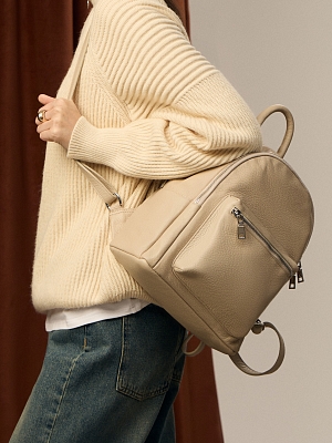 АУГЗ058900 Рюкзак женский Ralf Ringer нат ур.кожа,230x140x300,бежевый